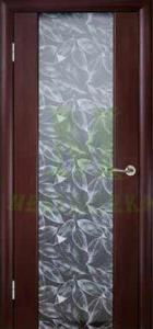 Двери Woodok Глазго ПО венге, декор Серые листья